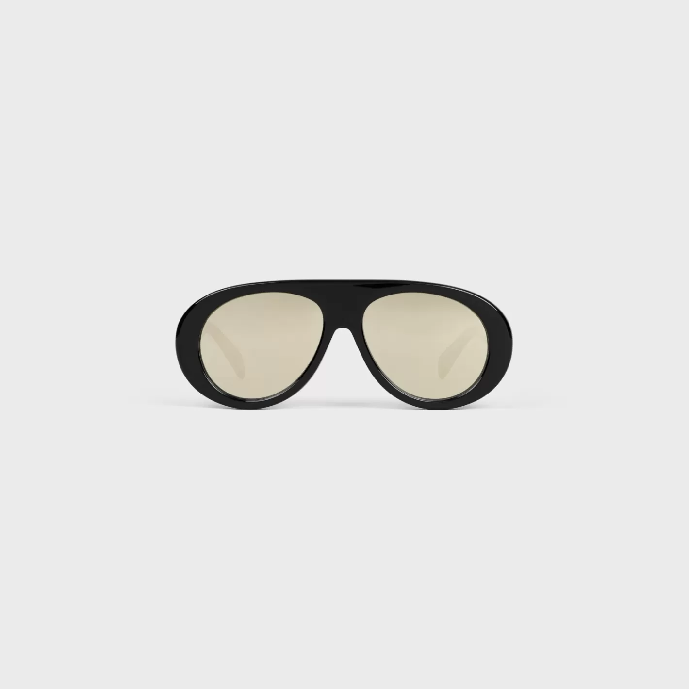 Shop CELINE Aviator S300 Sunglasses in Acetate with Mirror Lenses BLACK