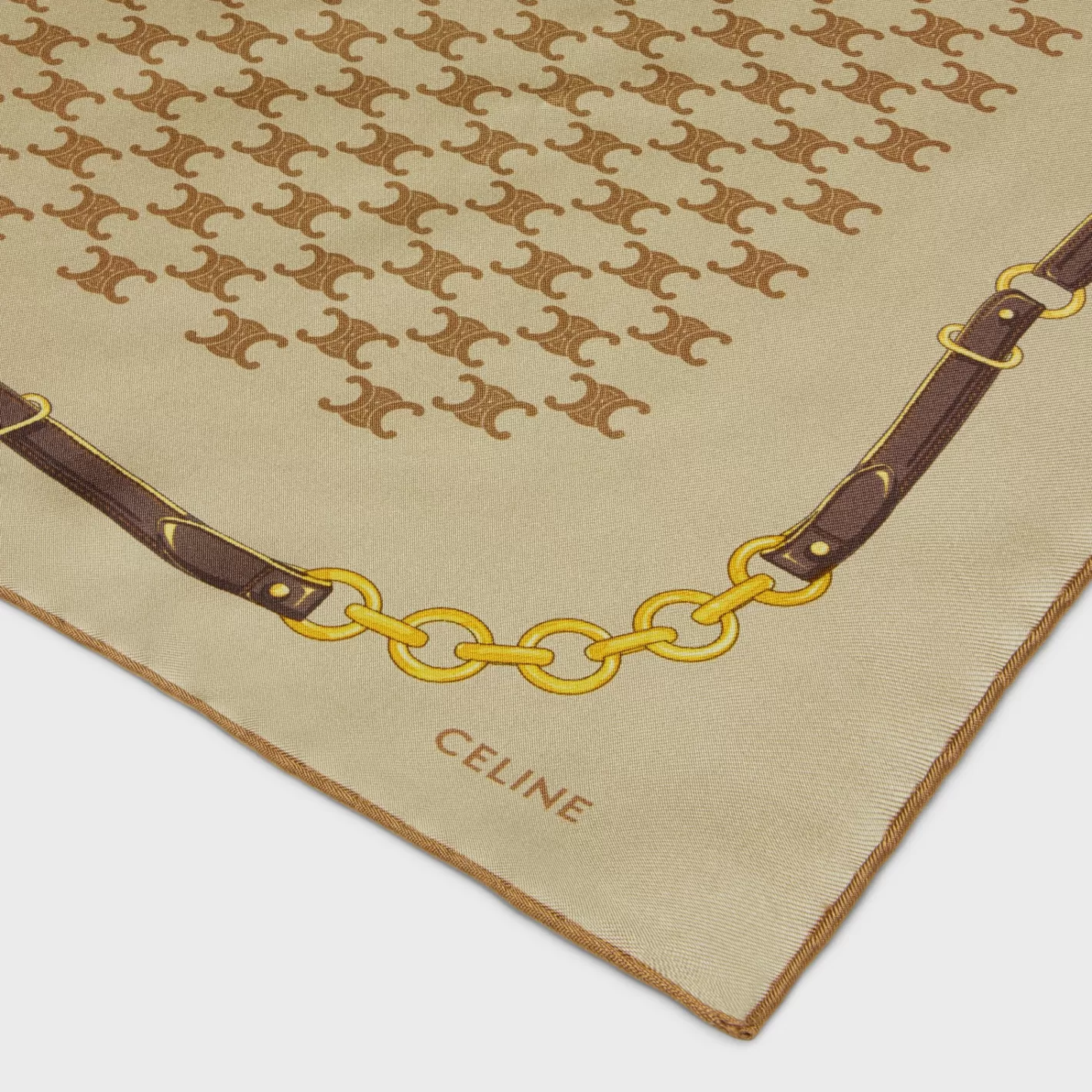 Online CELINE BANDANA IN HERITAGE SILK TWILL BEIGE