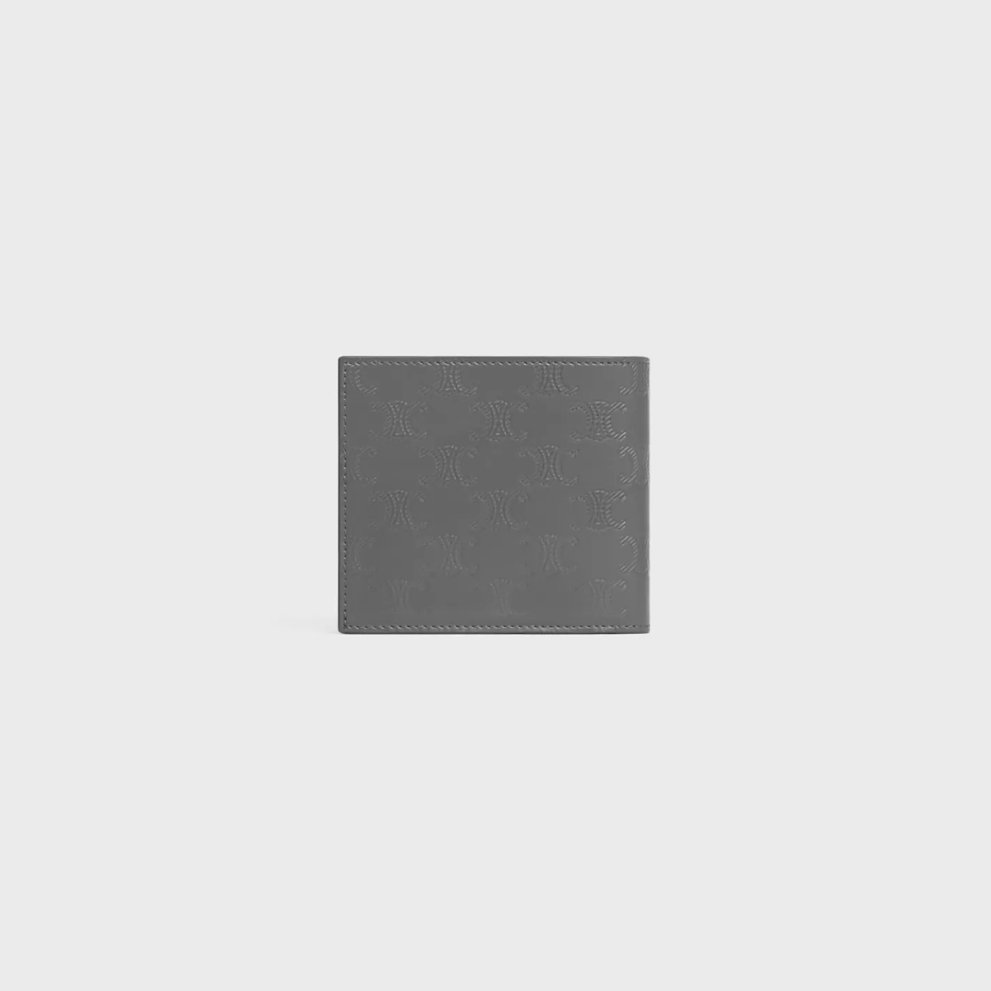 Best CELINE Bi-fold Wallet with Coin Compartment in Calfskin with triomphe embossed ANTHRACITE
