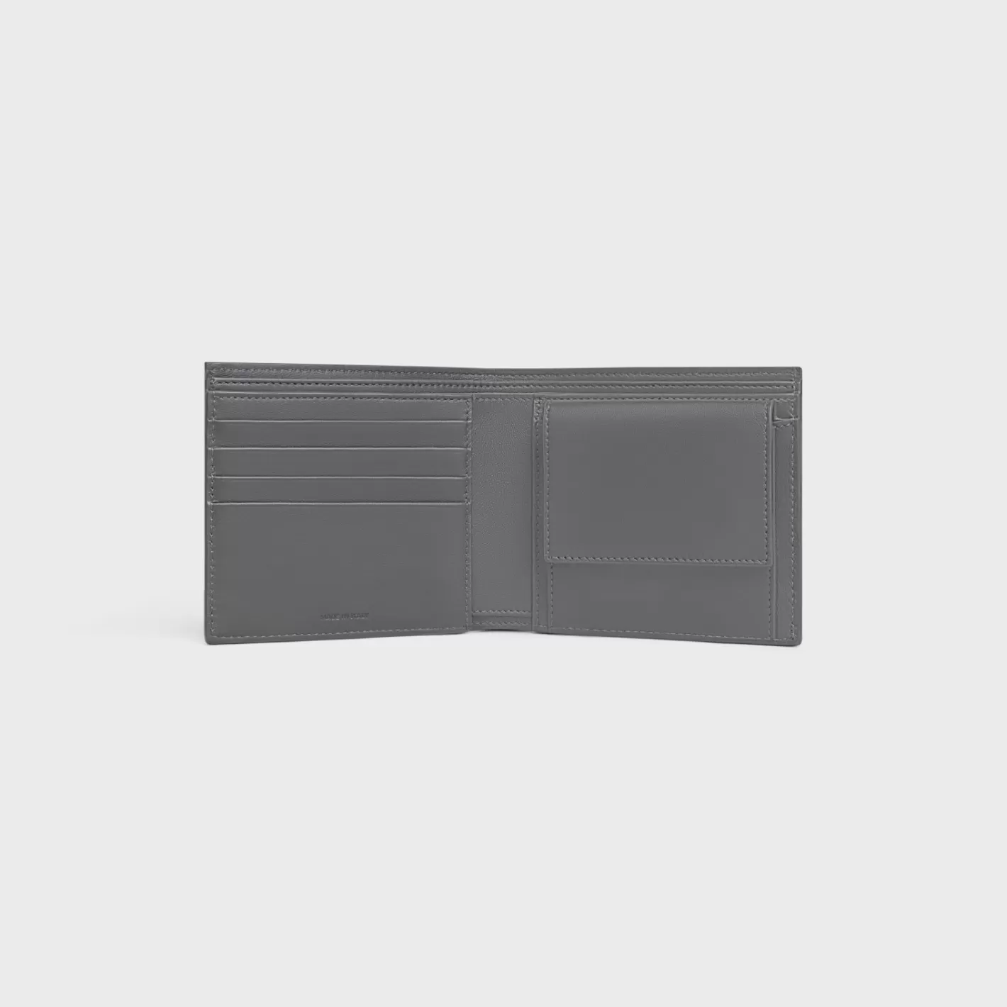Best CELINE Bi-fold Wallet with Coin Compartment in Calfskin with triomphe embossed ANTHRACITE