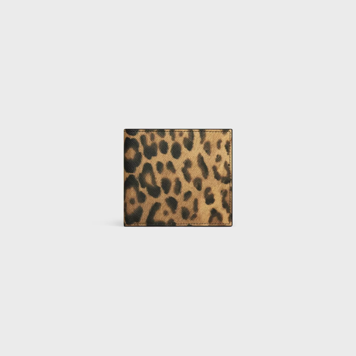 Best CELINE Bi-fold Wallet with Coin Compartment in canvas with print LEOPARD