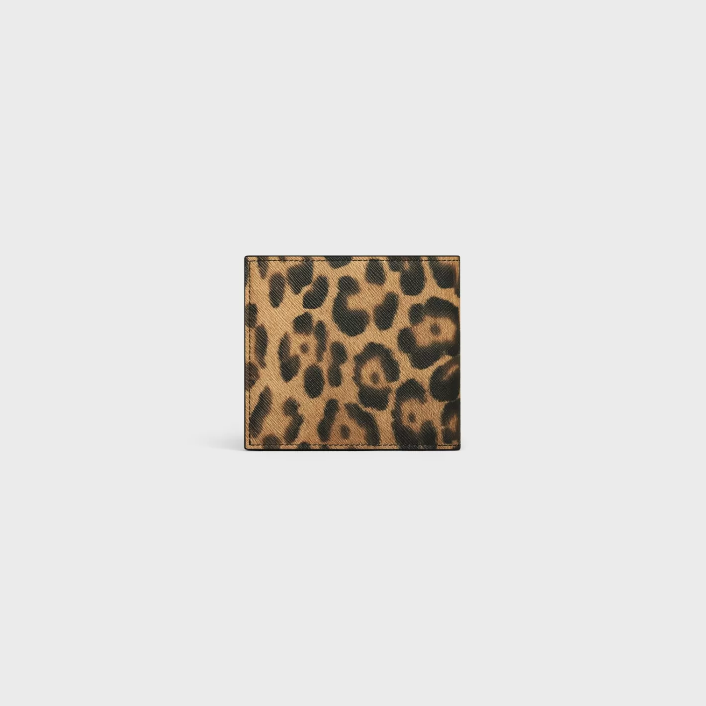 Best CELINE Bi-fold Wallet with Coin Compartment in canvas with print LEOPARD