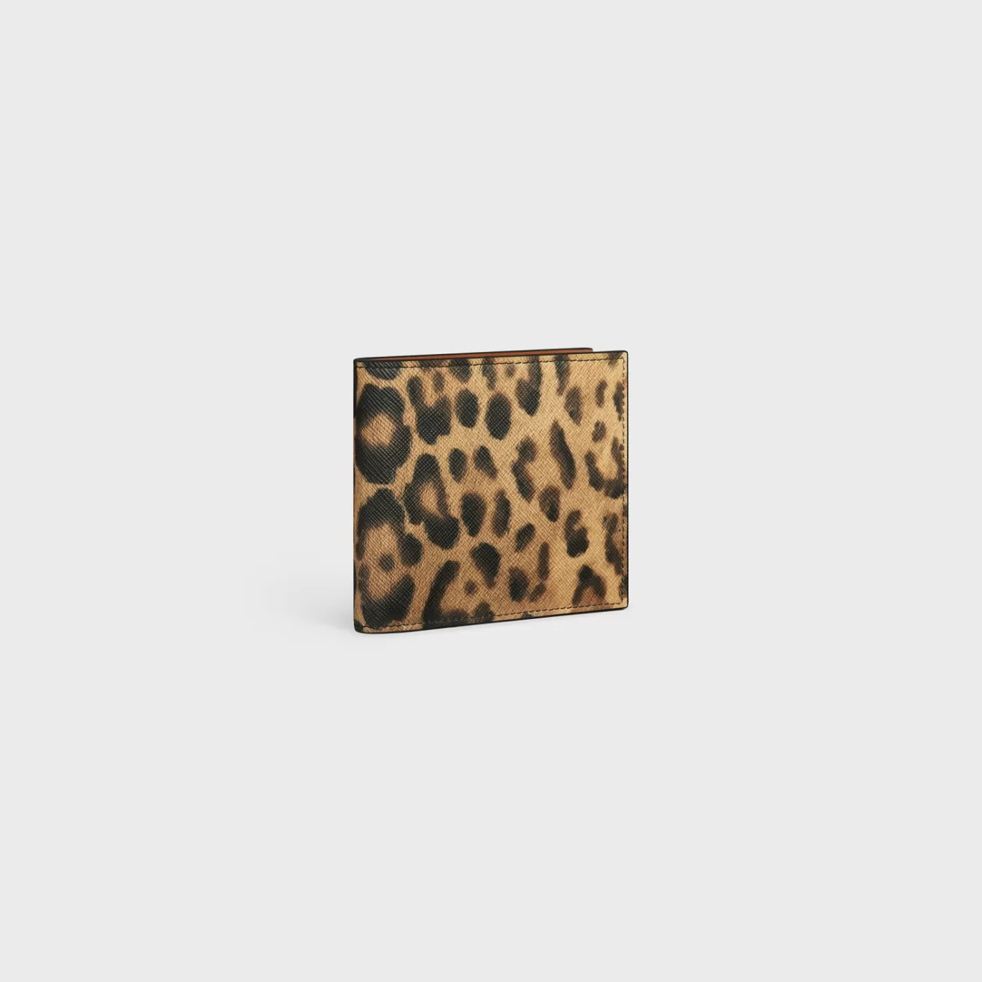 Best CELINE Bi-fold Wallet with Coin Compartment in canvas with print LEOPARD