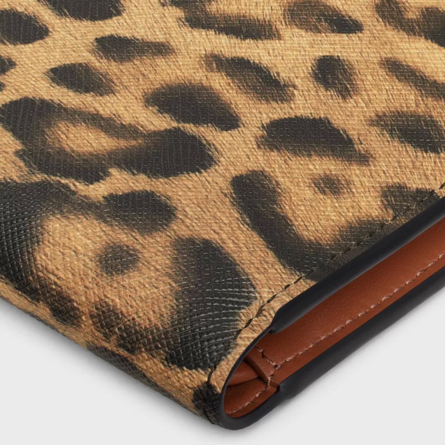 Best CELINE Bi-fold Wallet with Coin Compartment in canvas with print LEOPARD