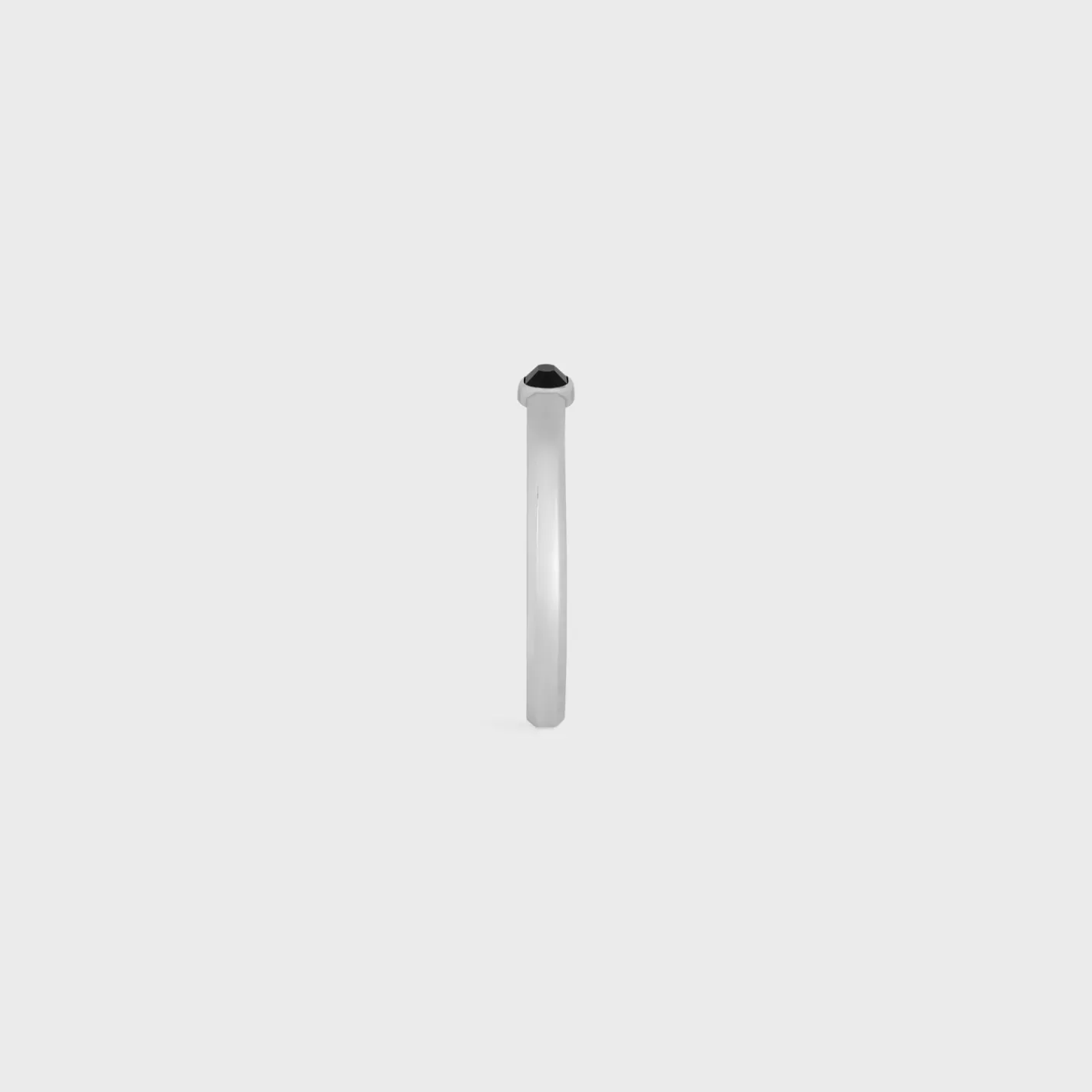 Best CELINE Bevelled Cuff in Onyx and Sterling Silver with Rhodium finish BLACK/SILVER