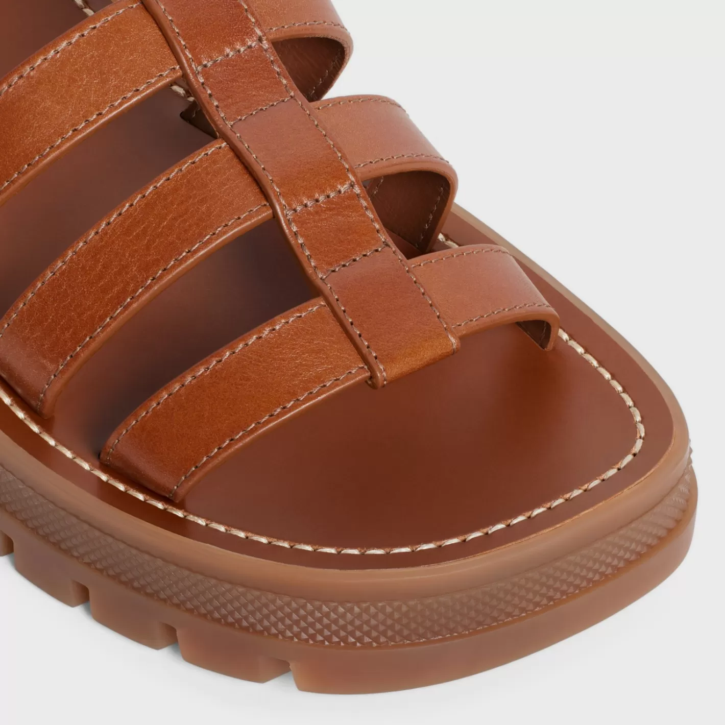 Clearance CELINE CLEA TRIOMPHE GLADIATOR SANDAL in CALFSKIN - VEGETAL NING TAN