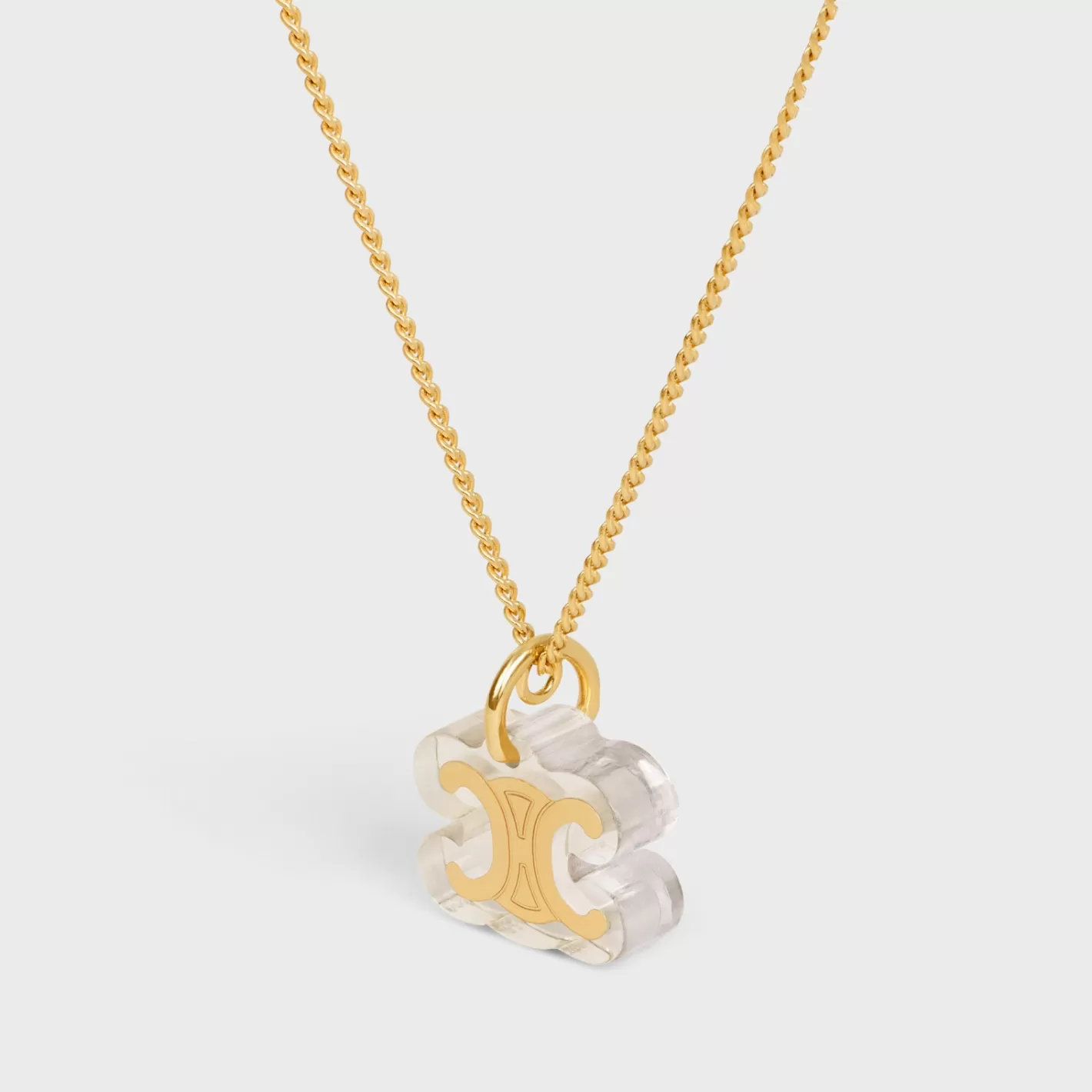 Fashion CELINE Glaçon Necklace in Brass with finish and Resin GOLD