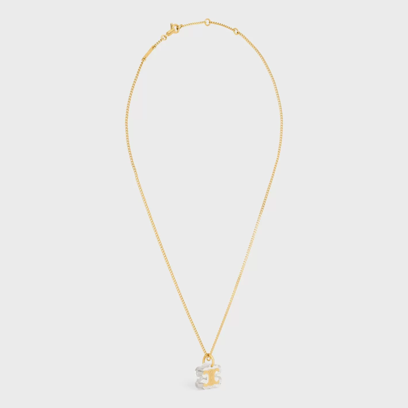Fashion CELINE Glaçon Necklace in Brass with finish and Resin GOLD
