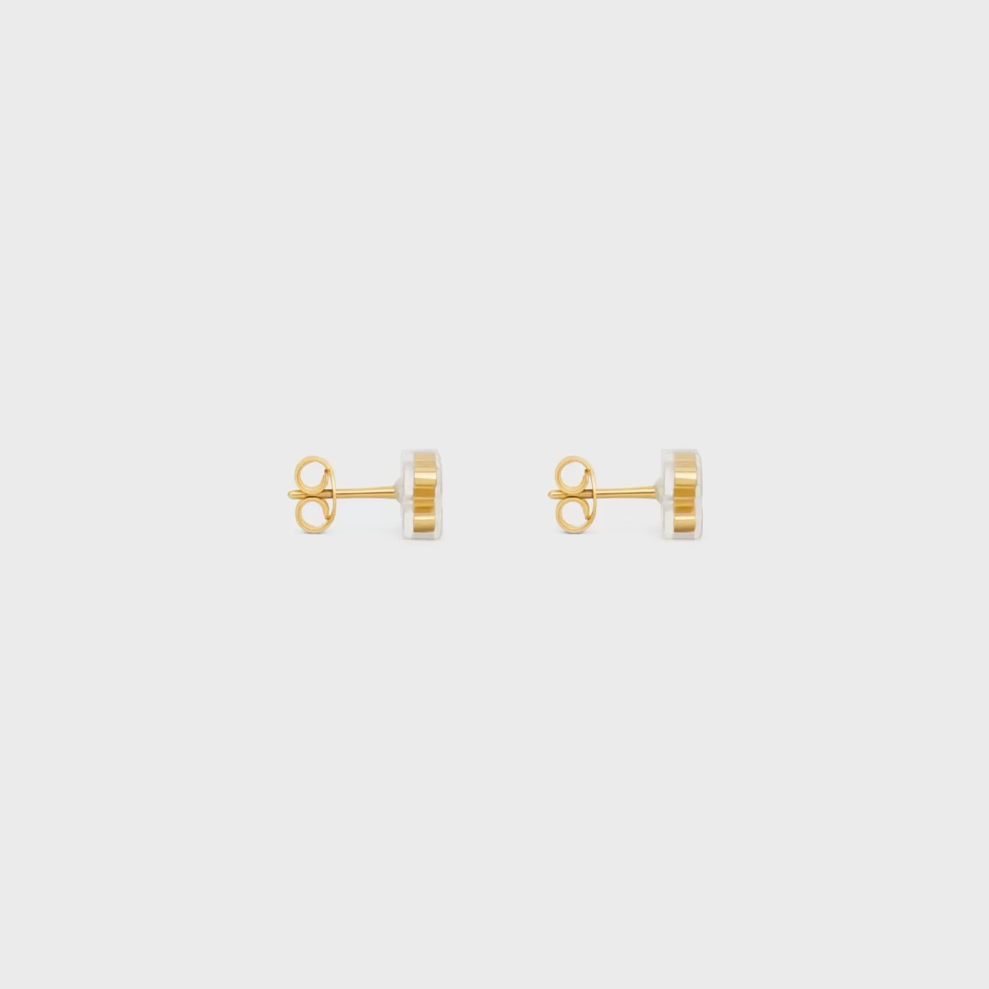Flash Sale CELINE Glaçon Studs in Brass with finish and Resin GOLD