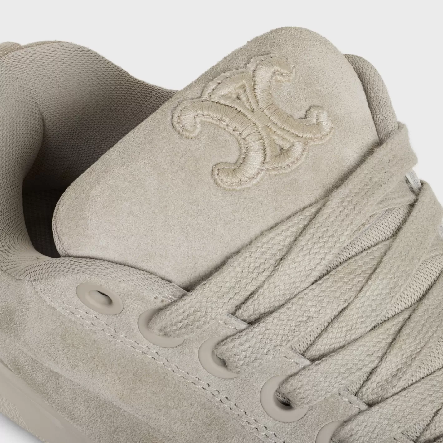 Best CELINE HUNTINGTON LOW LACE-UP SNEAKER in SUEDE CALFSKIN AND MESH GREGE