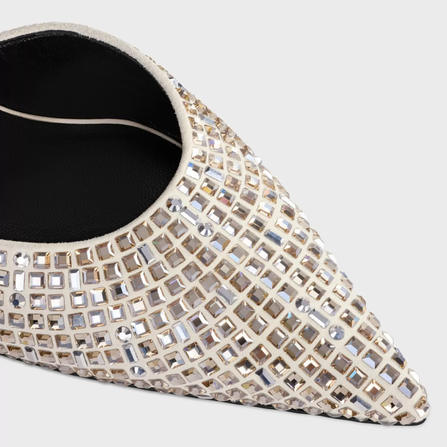 Cheap CELINE KITTEN STRAP PUMP in SUEDE GOATSKIN WITH STRASS & LAMBSKIN MILK