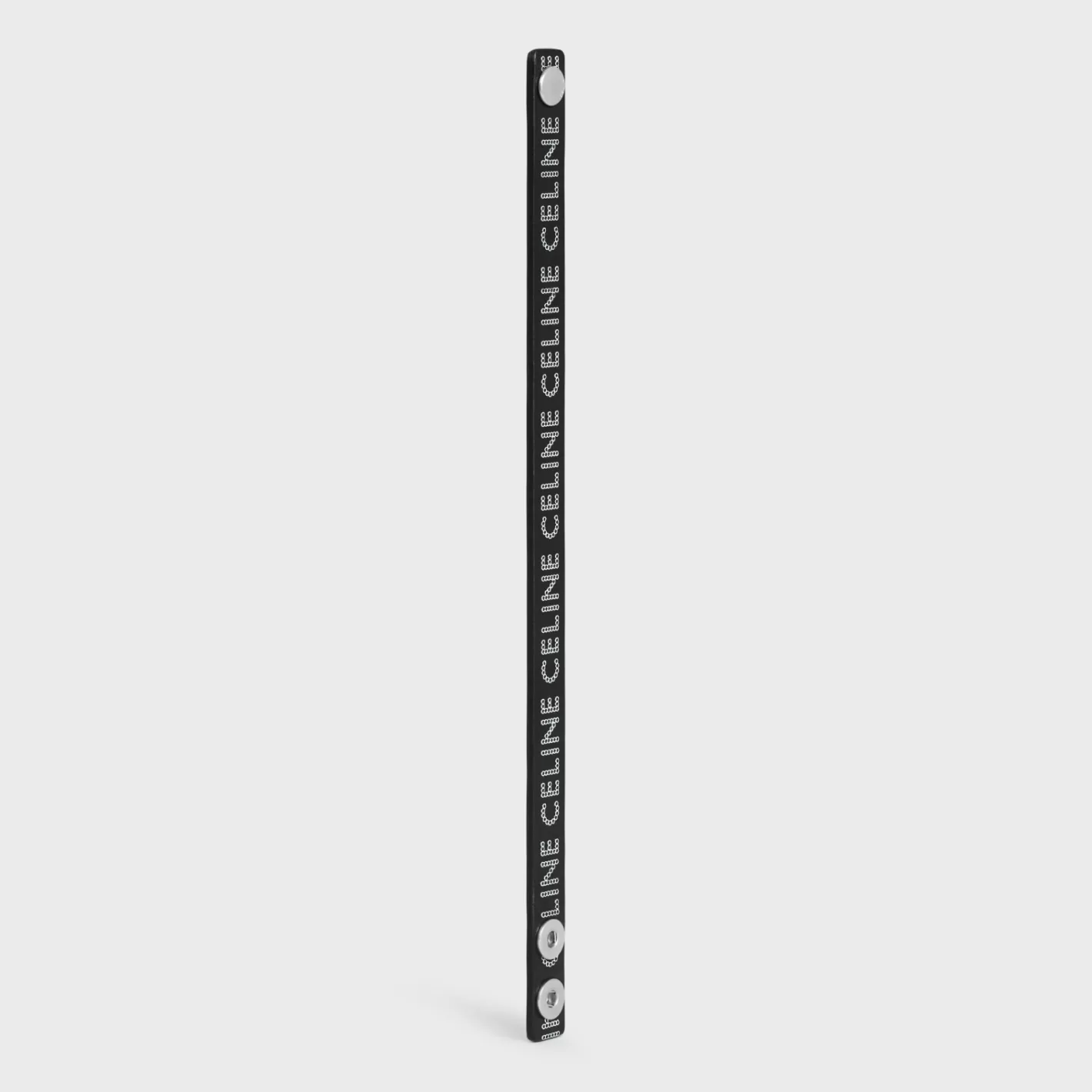 Sale CELINE Monochroms Studs Bracelet in Calfskin and Brass with Rhodium Finish BLACK/SILVER