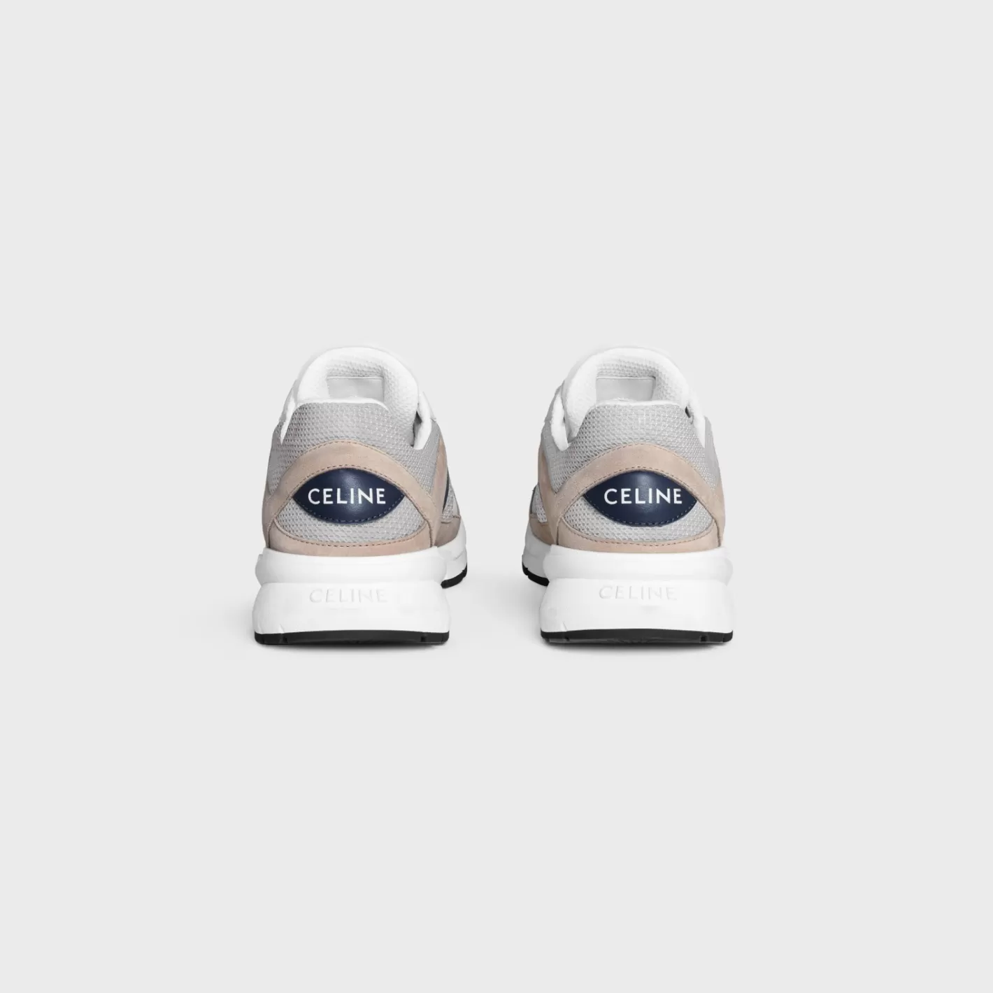 Hot CELINE RUNNER CR-03 LOW LACE-UP SNEAKER in MESH, SUEDE CALFSKIN AND CALFSKIN OpticWhite/Beige/Navy