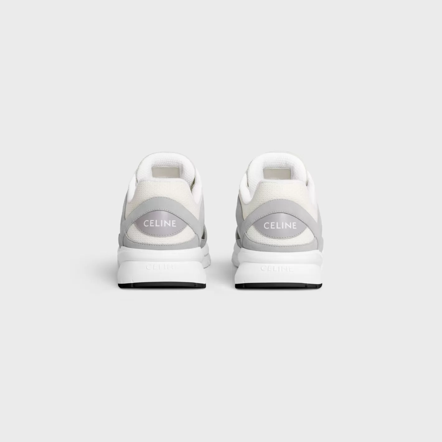 Sale CELINE RUNNER CR-03 LOW LACE-UP SNEAKER in MESH, SUEDE CALFSKIN AND CALFSKIN GREY