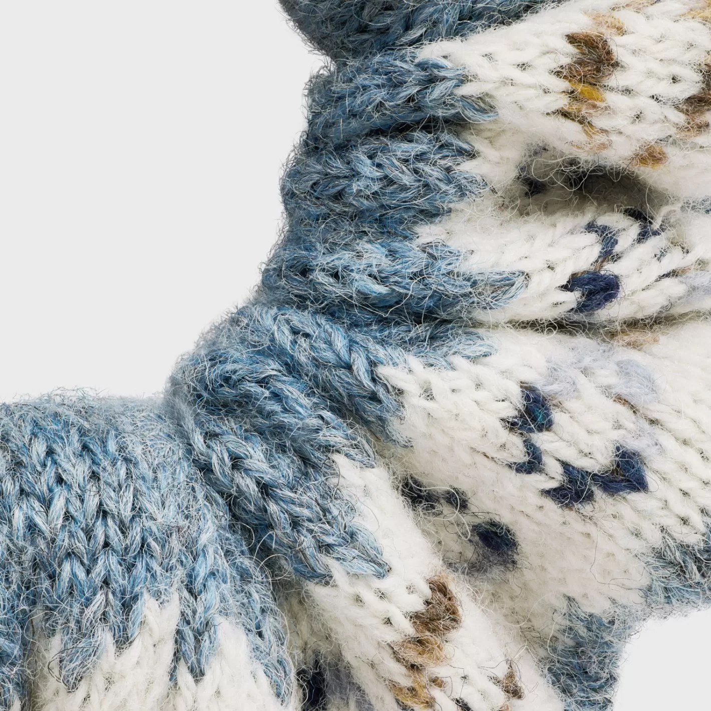 Sale CELINE Scrunchy Fair Isle in Wool and Brass with Gold finish BLUE/GOLD