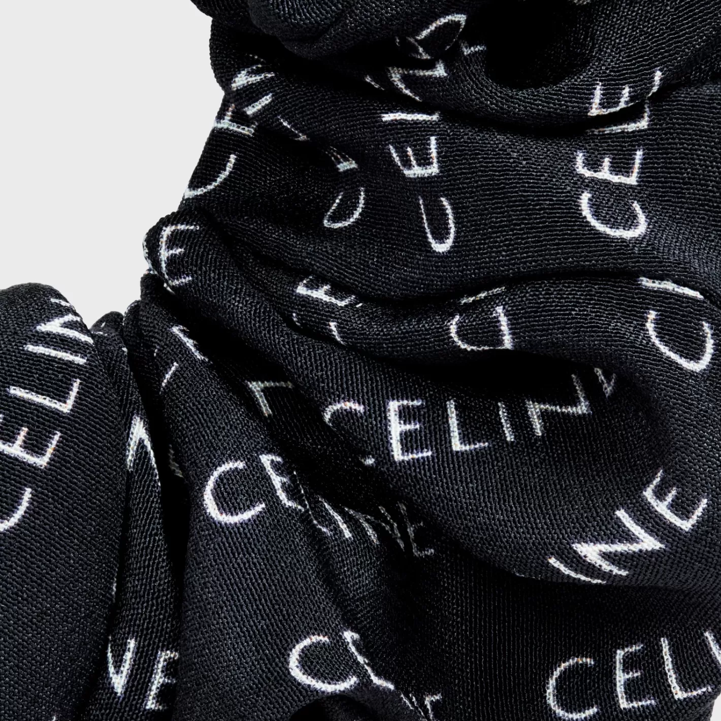 Online CELINE Scrunchy Rayure in Silk and Brass with Gold finish GOLD/BLACK
