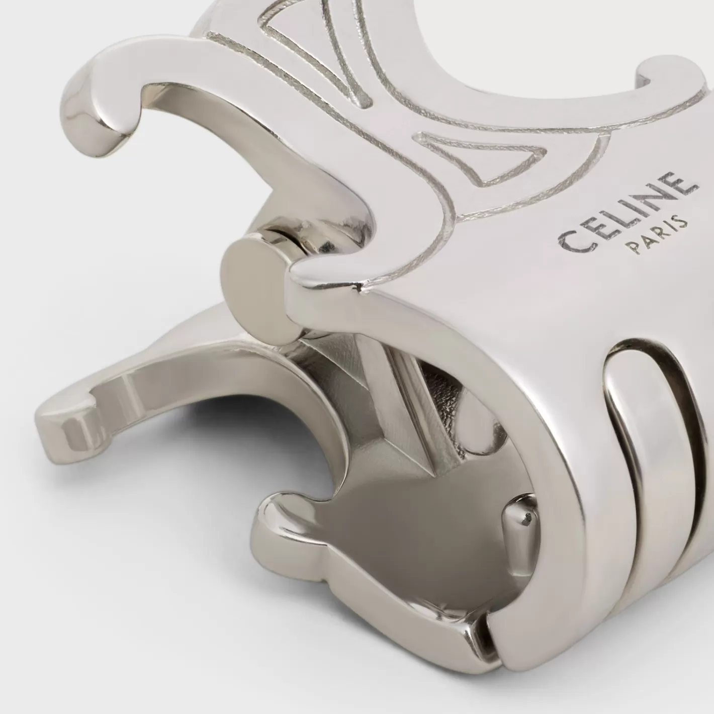 Discount CELINE Set of 3 Mini Hair Claws in Brass with Rhodium Finish and Steel SILVER