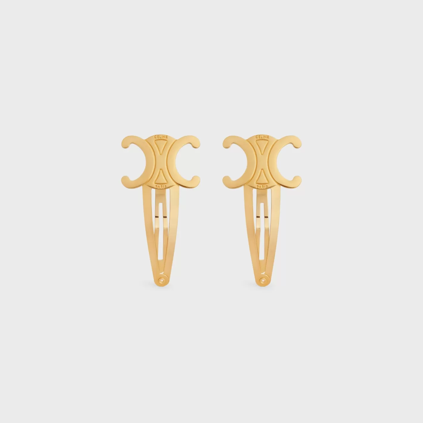 Cheap CELINE Set of 2 Snap Hair Clips in Brass with Finish and Steel GOLD