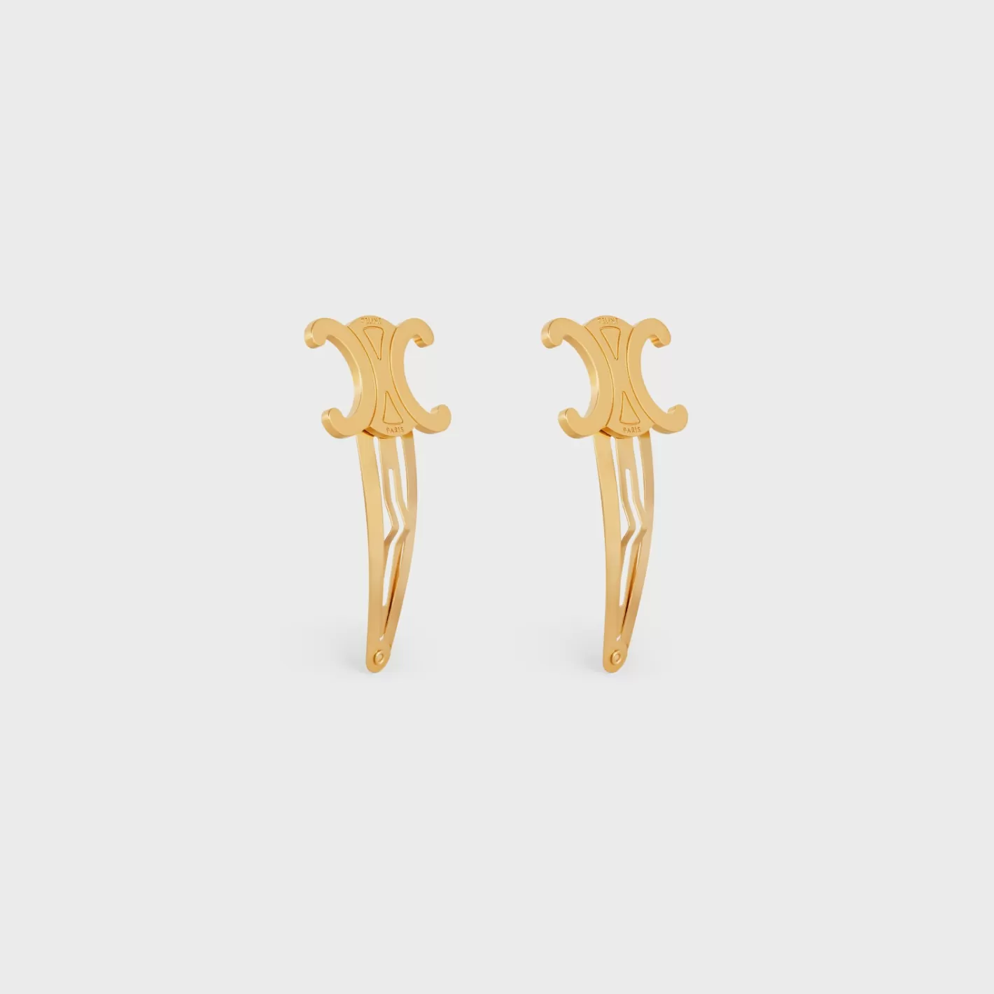 Cheap CELINE Set of 2 Snap Hair Clips in Brass with Finish and Steel GOLD