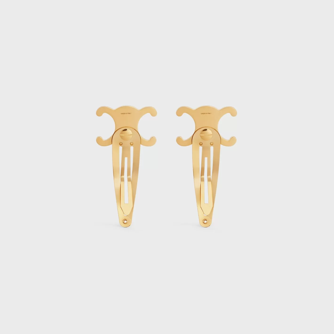 Cheap CELINE Set of 2 Snap Hair Clips in Brass with Finish and Steel GOLD
