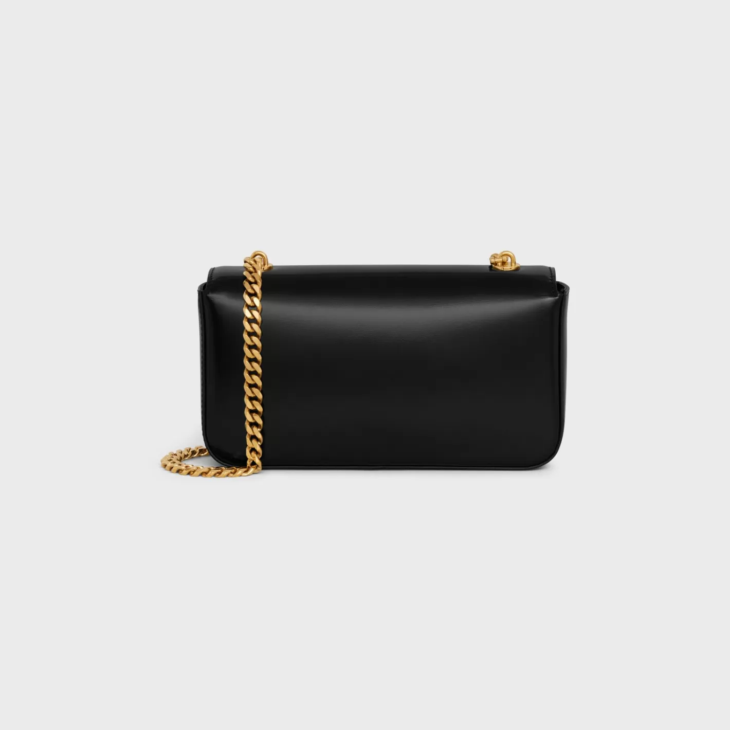 Online CELINE CHAIN SHOULDER BAG CLAUDE WITH STRASS CLOSURE in shiny calfskin BLACK