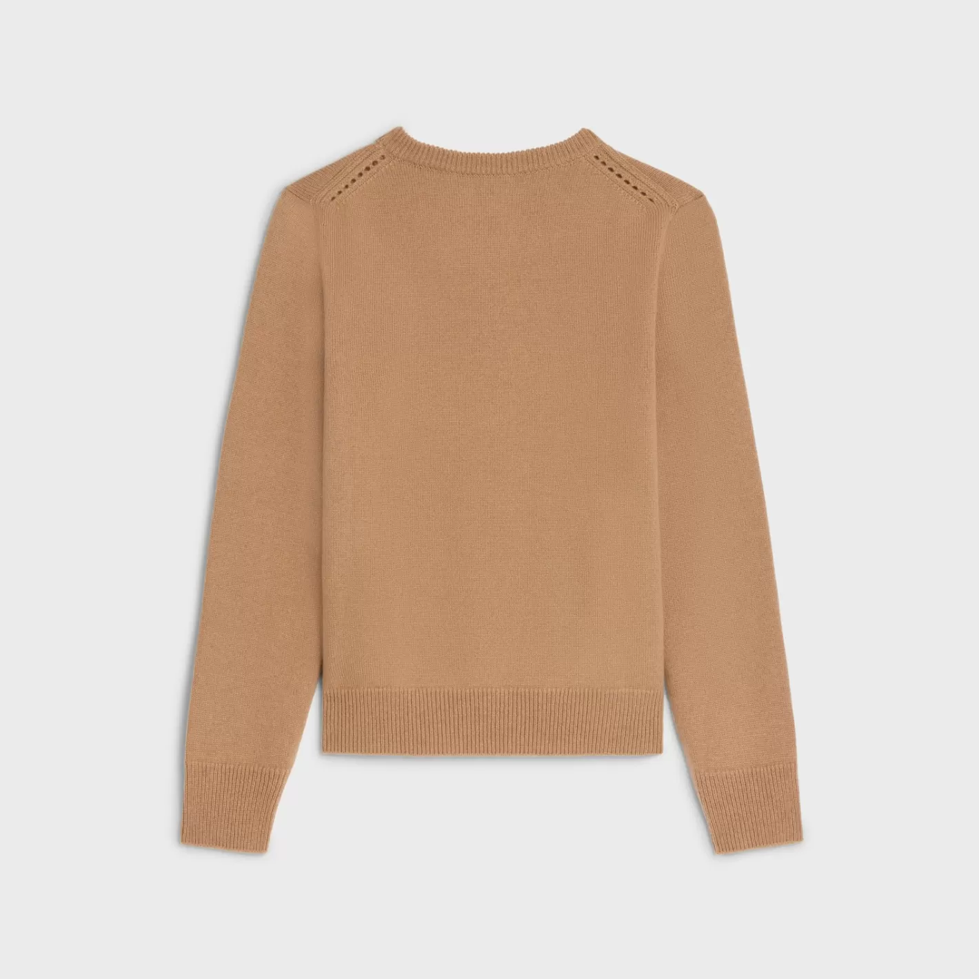 Shop CELINE crew neck sweater in heritage cashmere CAMEL