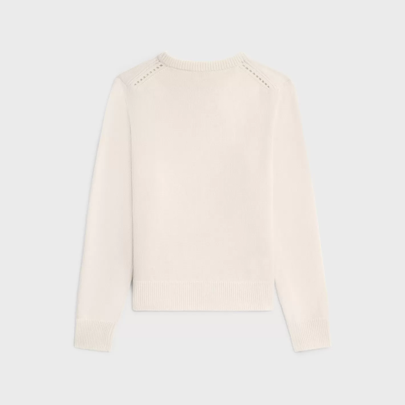 New CELINE Crew neck sweater in heritage cashmere OFFWHITE