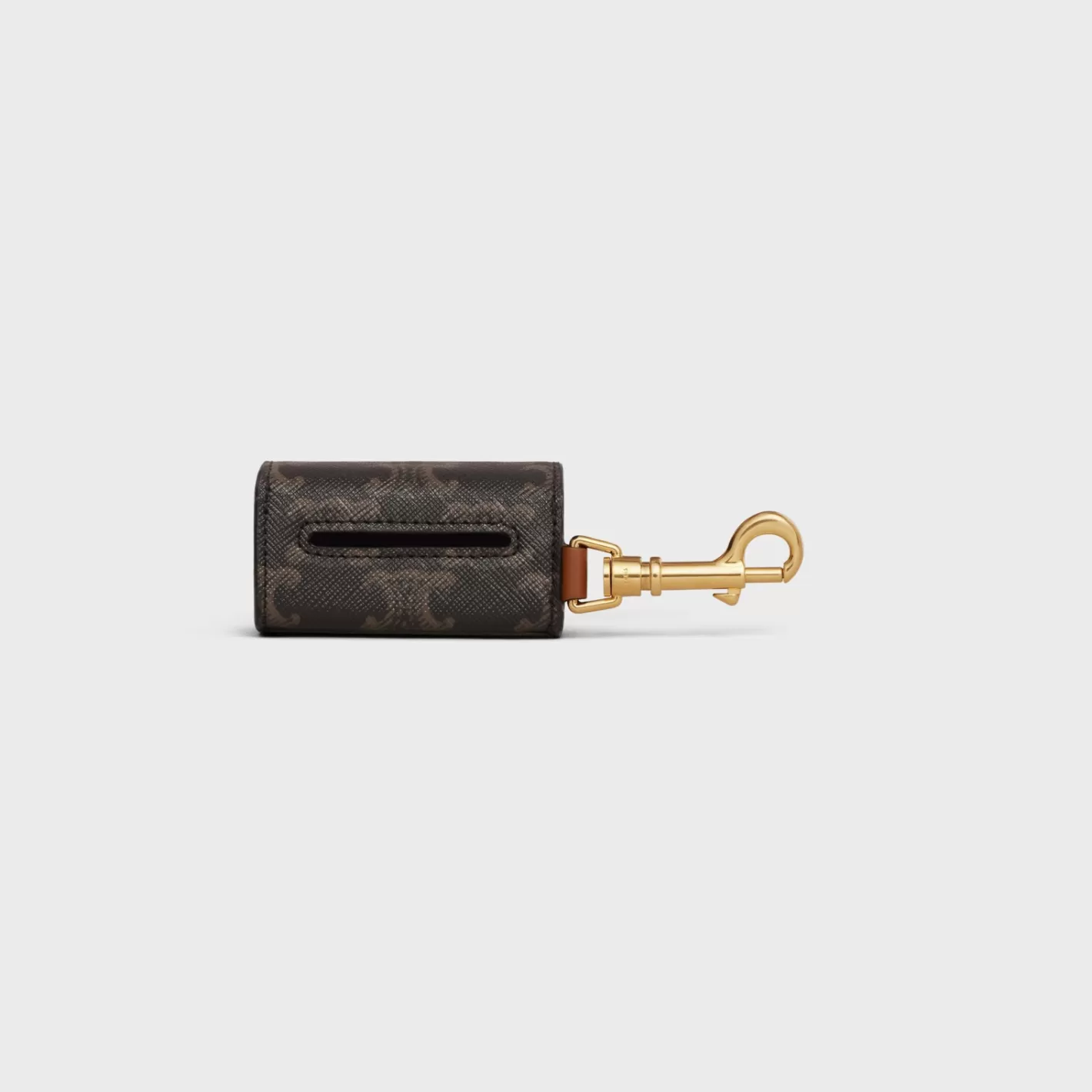 Best CELINE Dog Bags Holder in Triomphe Canvas and Calfskin with Studs TAN