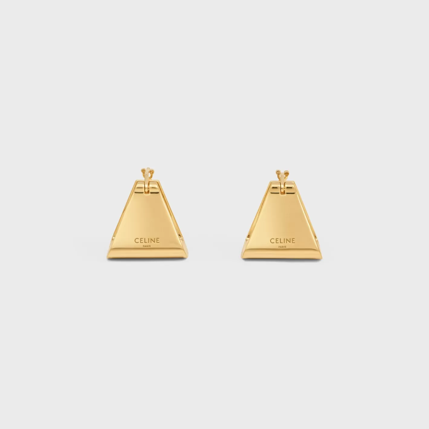 Best CELINE Formes Abstraites Pyramid Hoops in Brass with Finish GOLD