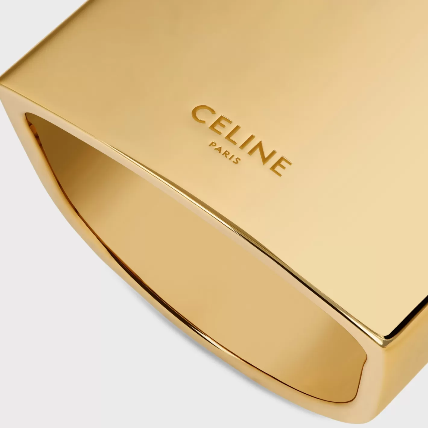 Hot CELINE Formes Abstraites Pyramid Ring in Brass with Finish GOLD