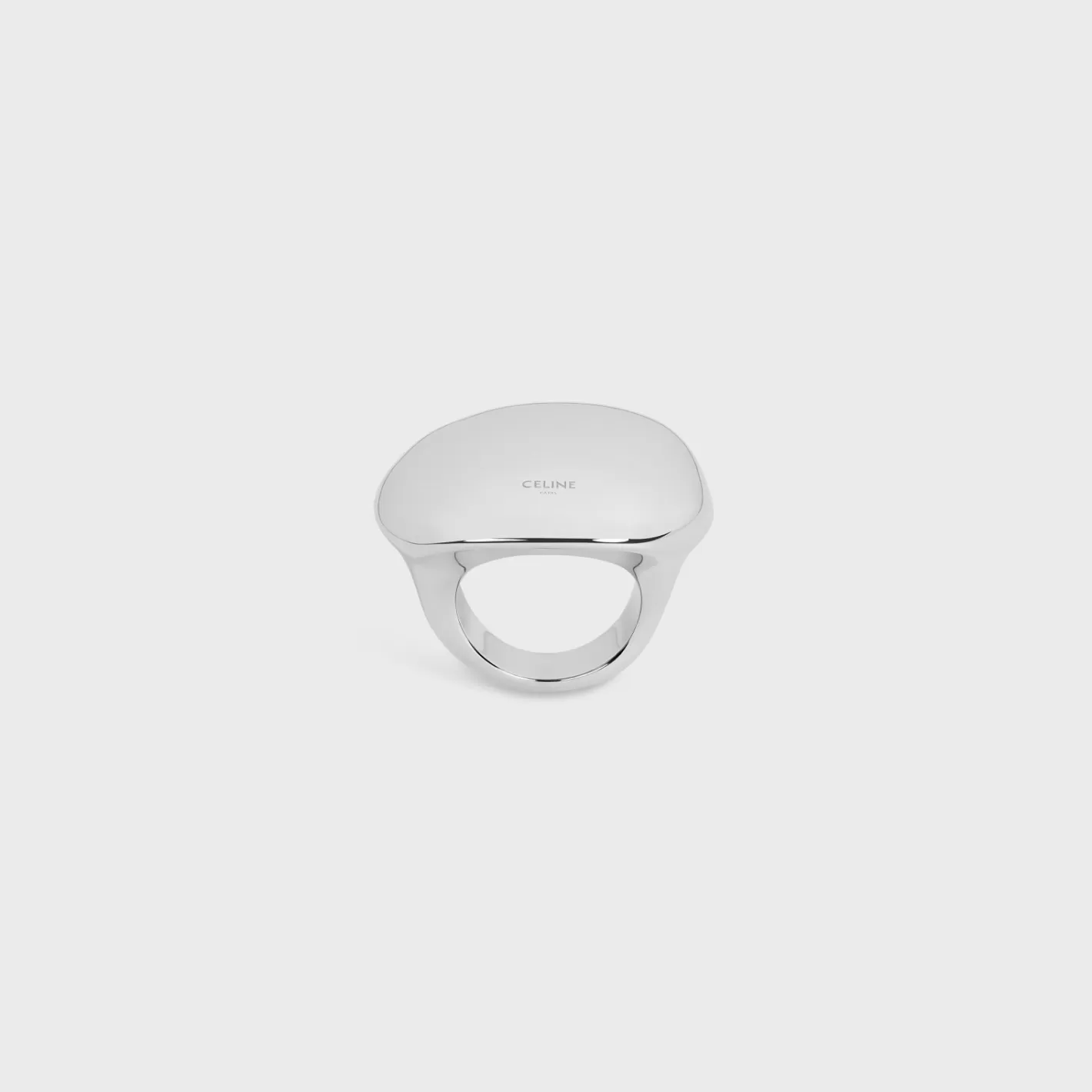 Cheap CELINE Formes Abstraites Sphere Ring in Brass with Rhodium Finish SILVER