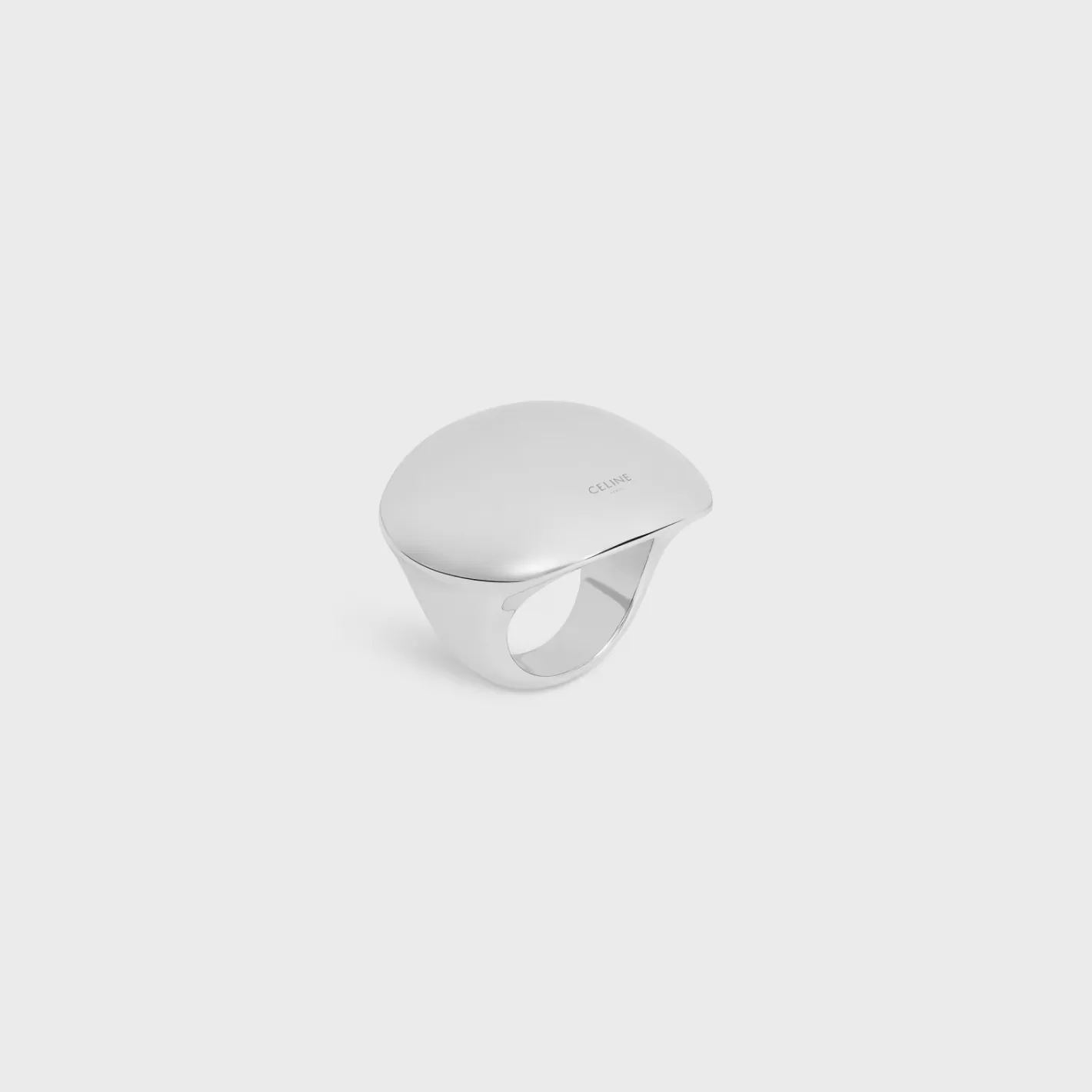 Cheap CELINE Formes Abstraites Sphere Ring in Brass with Rhodium Finish SILVER
