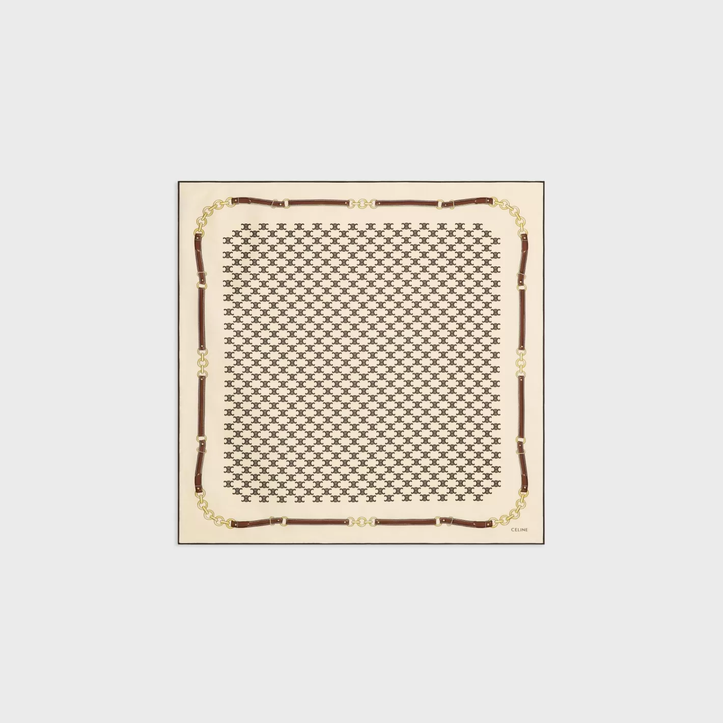 Outlet CELINE heritage bandana in silk twill VANILLA