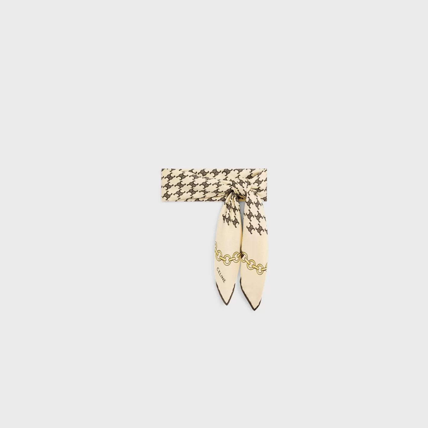 Outlet CELINE heritage bandana in silk twill VANILLA