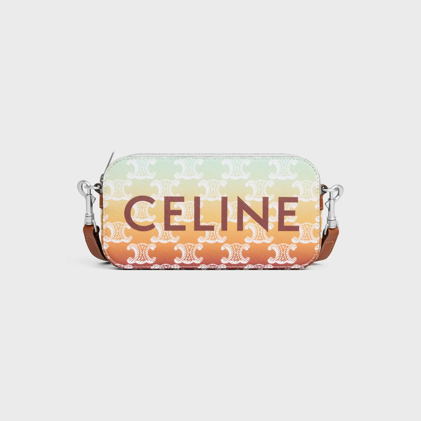 Best Sale CELINE Horizontal pouch in TRIOMPHE CANVAS SUNSET WITH PRINT MULTICOLOR