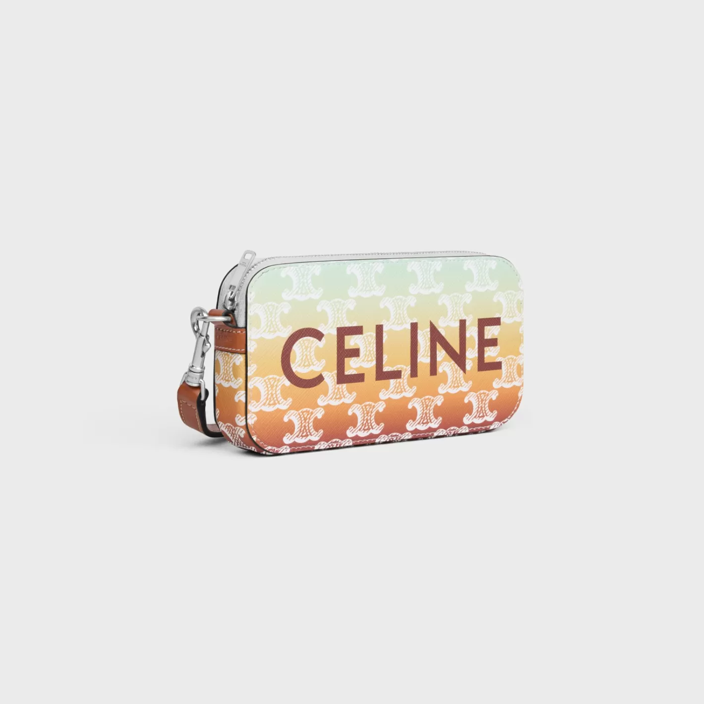 Best Sale CELINE Horizontal pouch in TRIOMPHE CANVAS SUNSET WITH PRINT MULTICOLOR