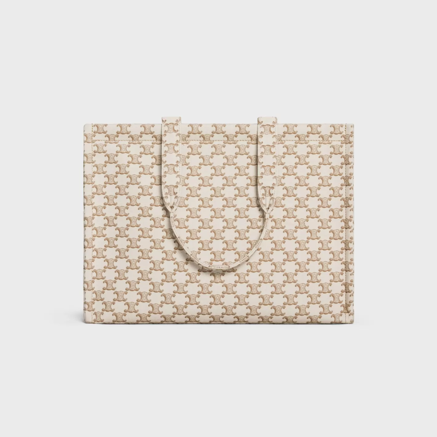 Flash Sale CELINE Large Cabas Thais in TEXTILE WITH TRIOMPHE CANVAS PRINT AND CALFSKIN WHITE
