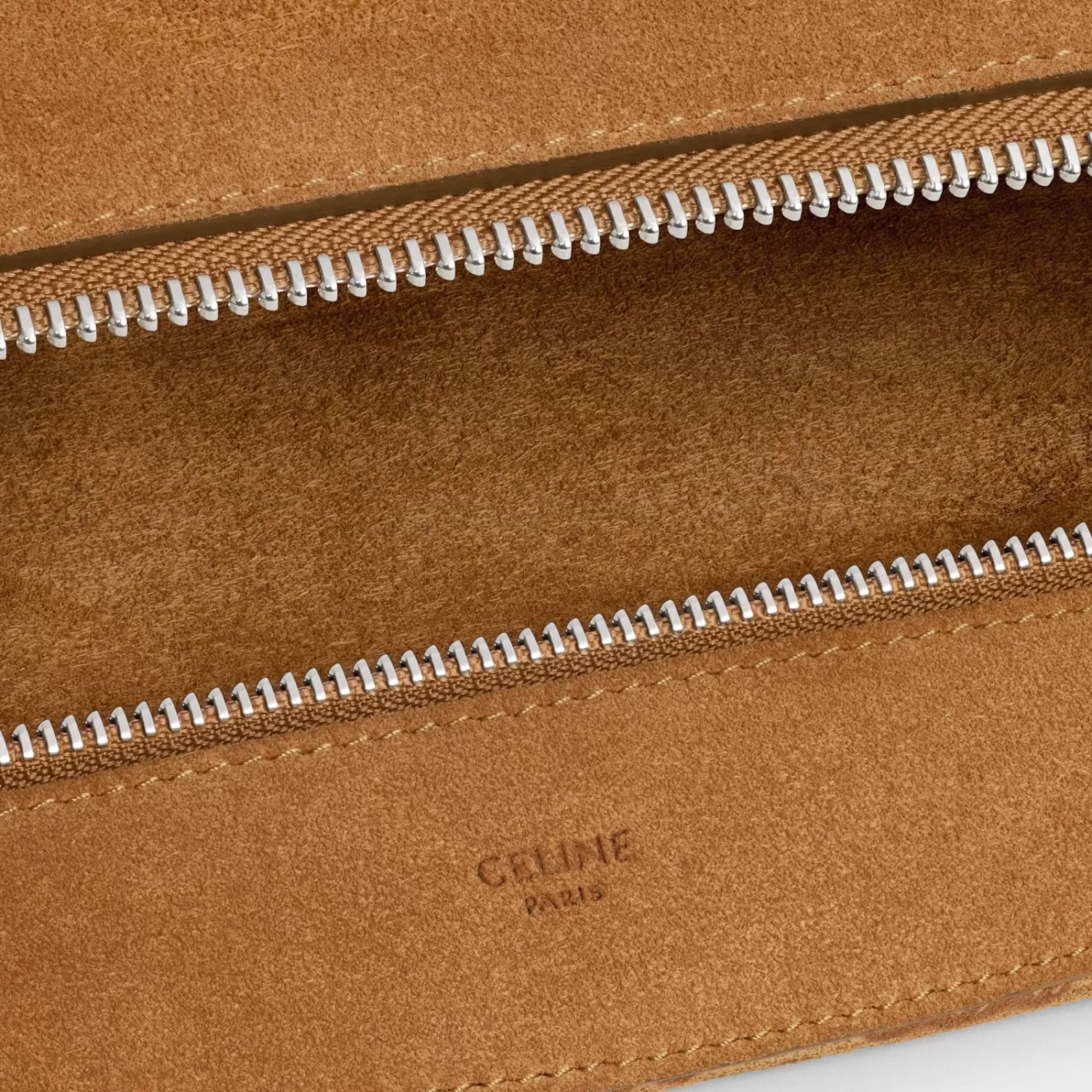 Best Sale CELINE Large Strap Romy in SUEDE CALFSKIN WITH TRIOMPHE ALL OVER HAVANA