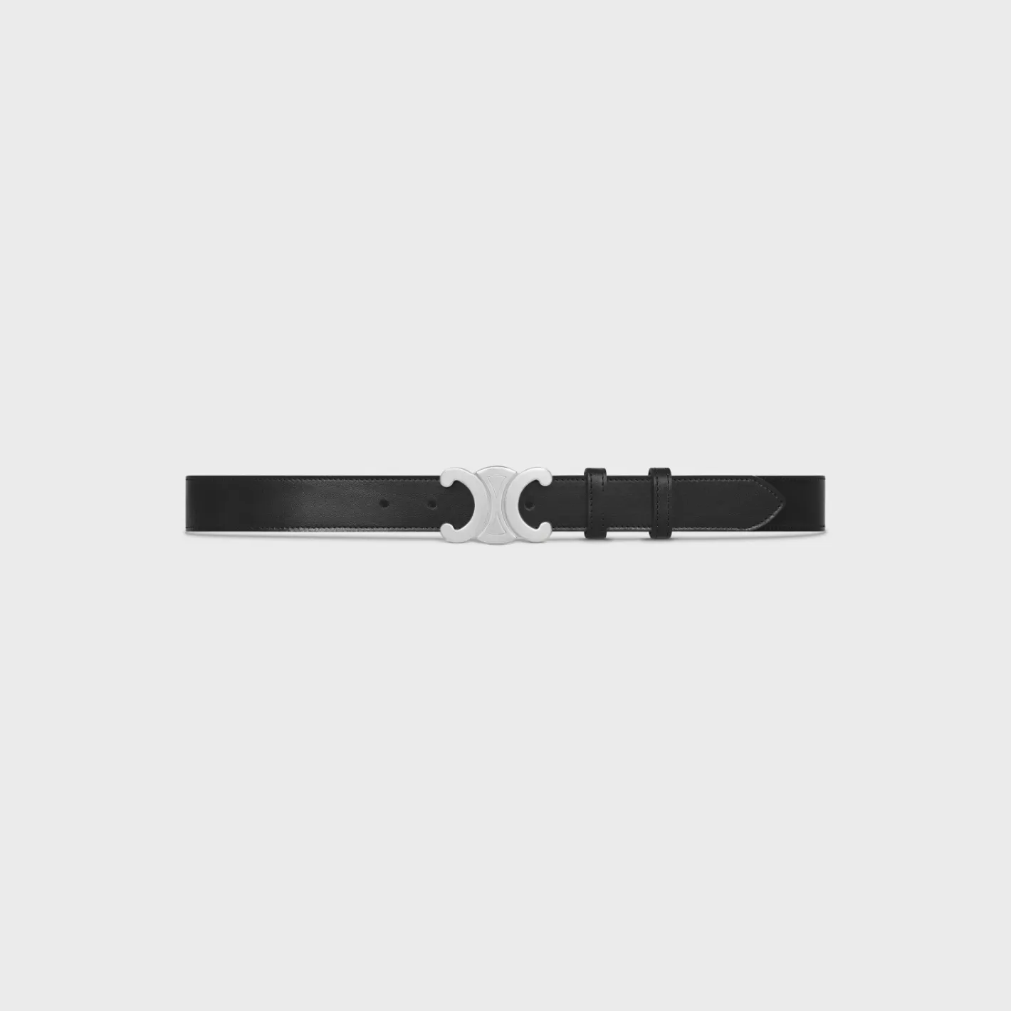 Flash Sale CELINE Large triomphe belt in VINTAGE CALFSKIN BLACK
