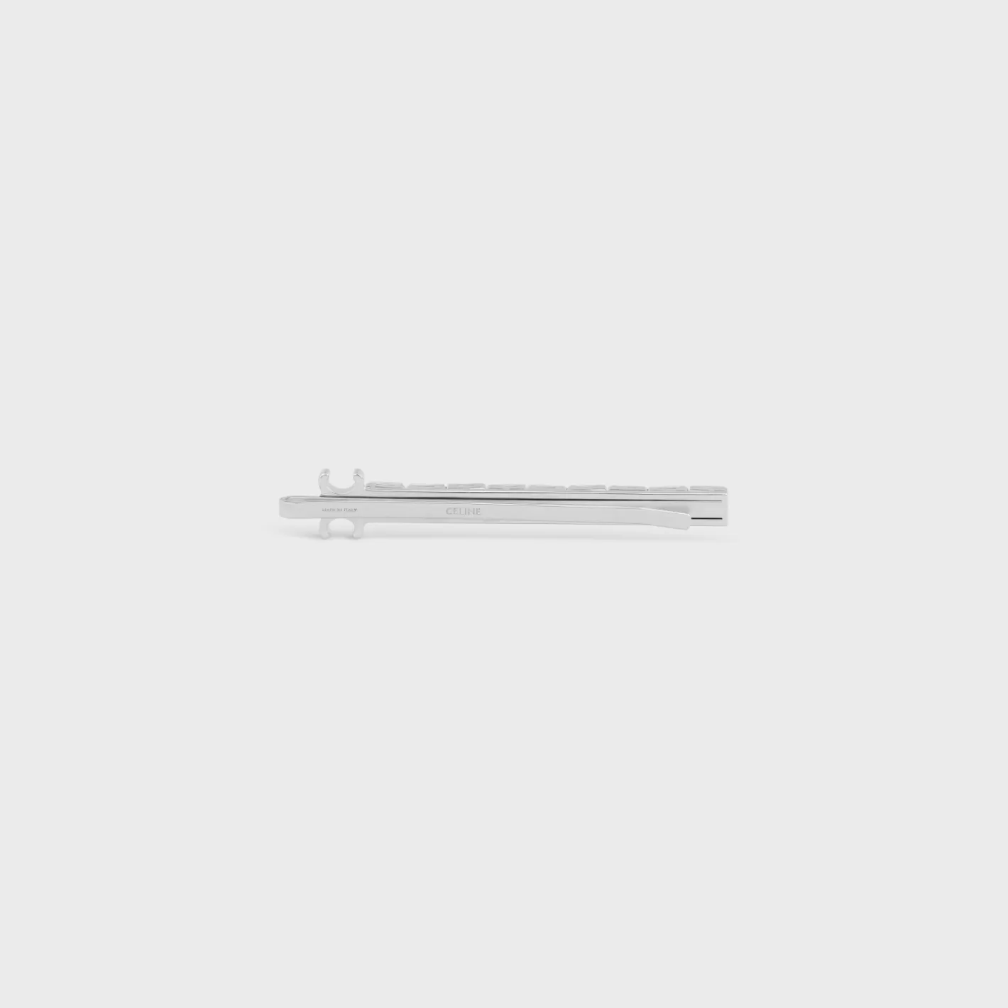 Best CELINE Le Soir Hair Slide in Strass and Brass with Rhodium Finish SILVER