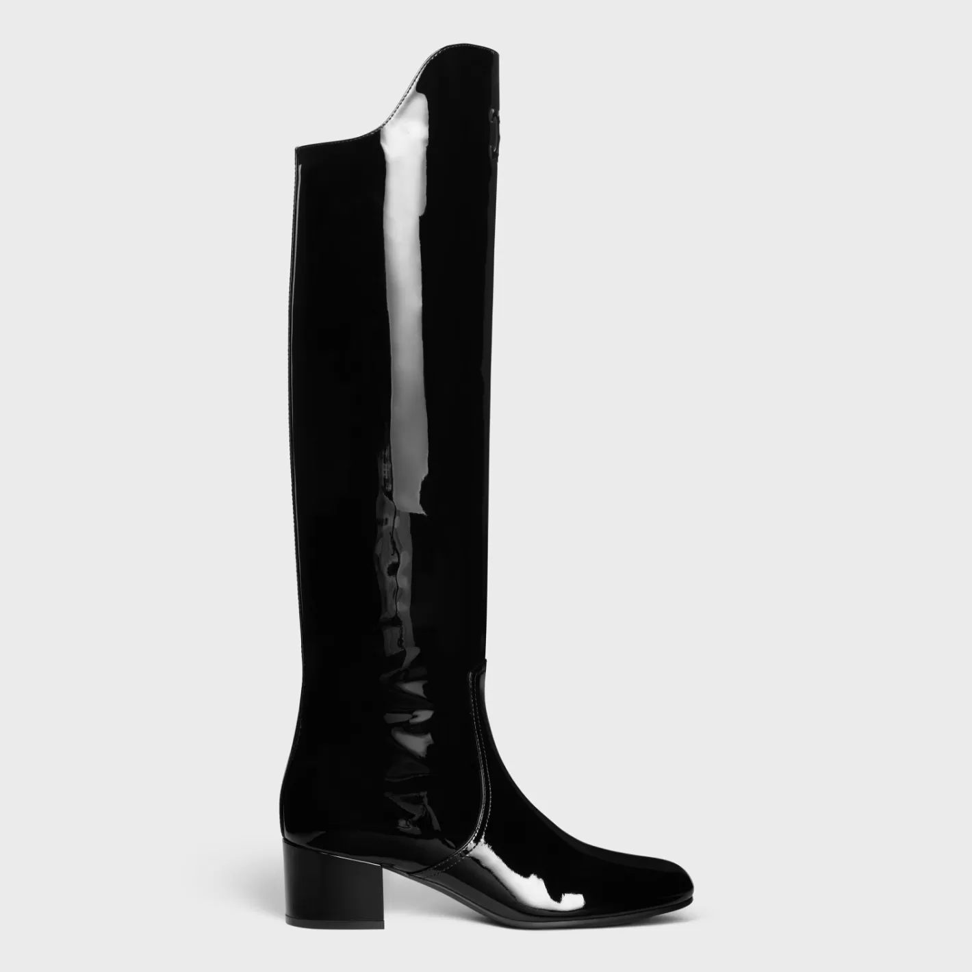 Store CELINE LES BOTTES TRIOMPHE UNDER THE KNEE BOOT in PATENT CALFSKIN BLACK