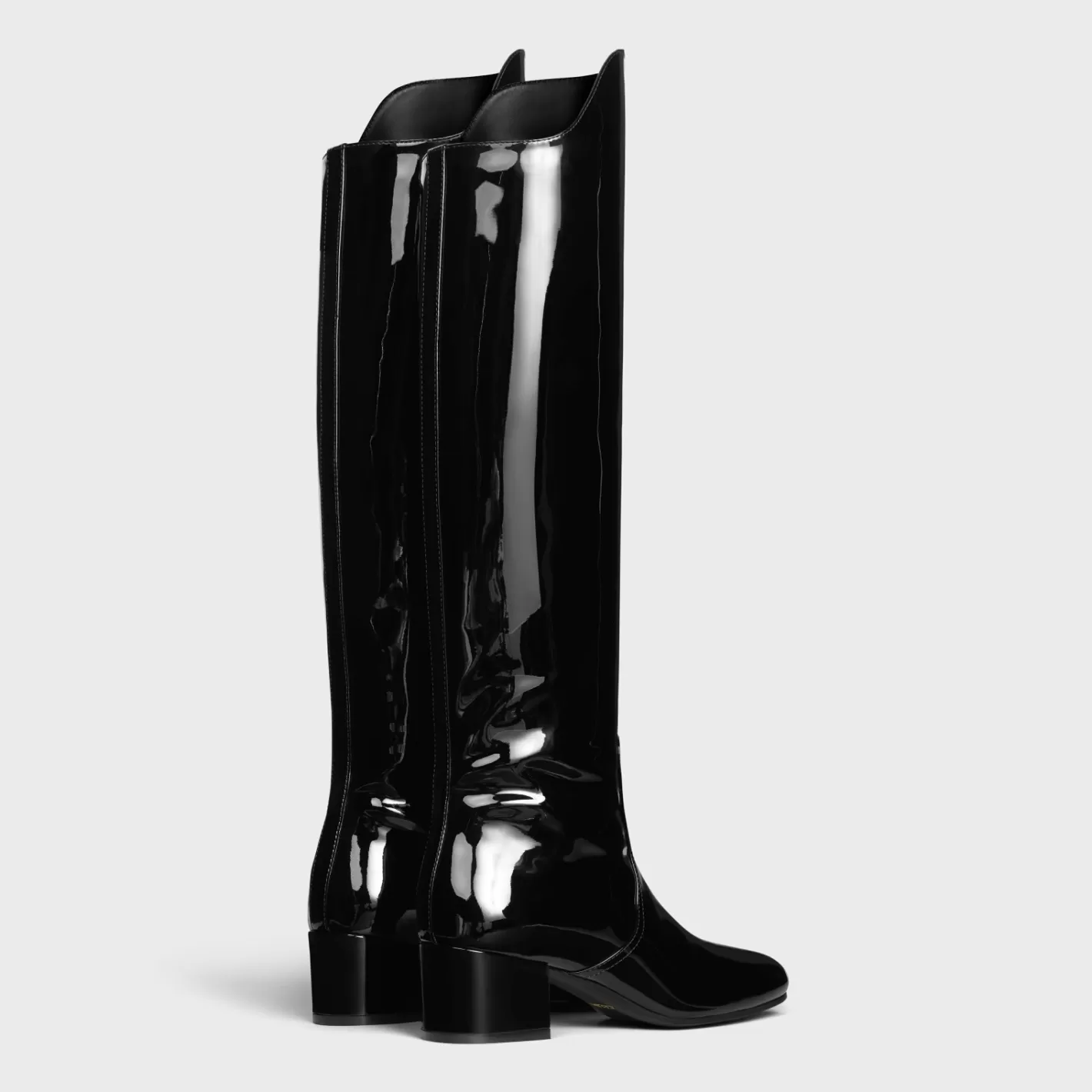 Store CELINE LES BOTTES TRIOMPHE UNDER THE KNEE BOOT in PATENT CALFSKIN BLACK