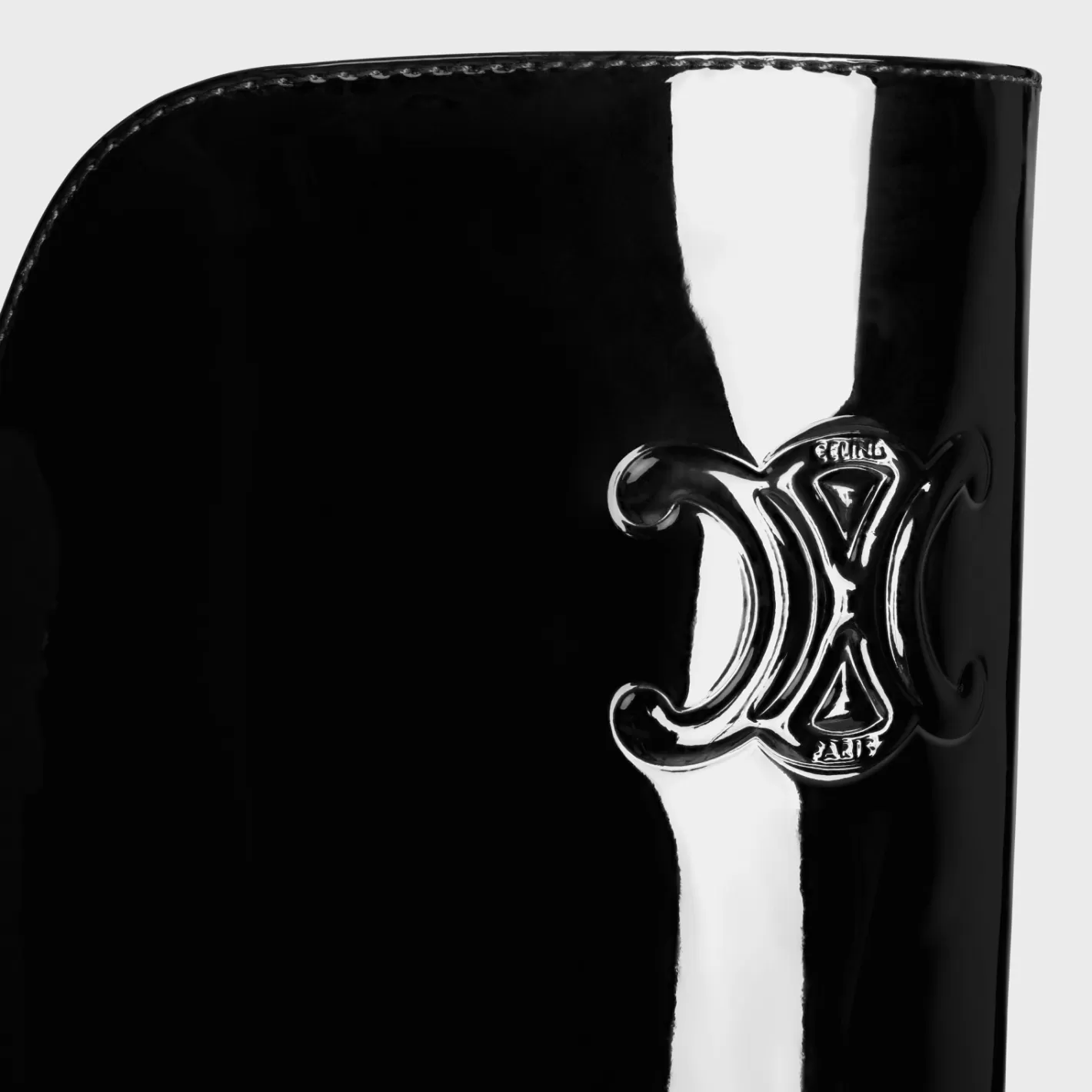 Store CELINE LES BOTTES TRIOMPHE UNDER THE KNEE BOOT in PATENT CALFSKIN BLACK