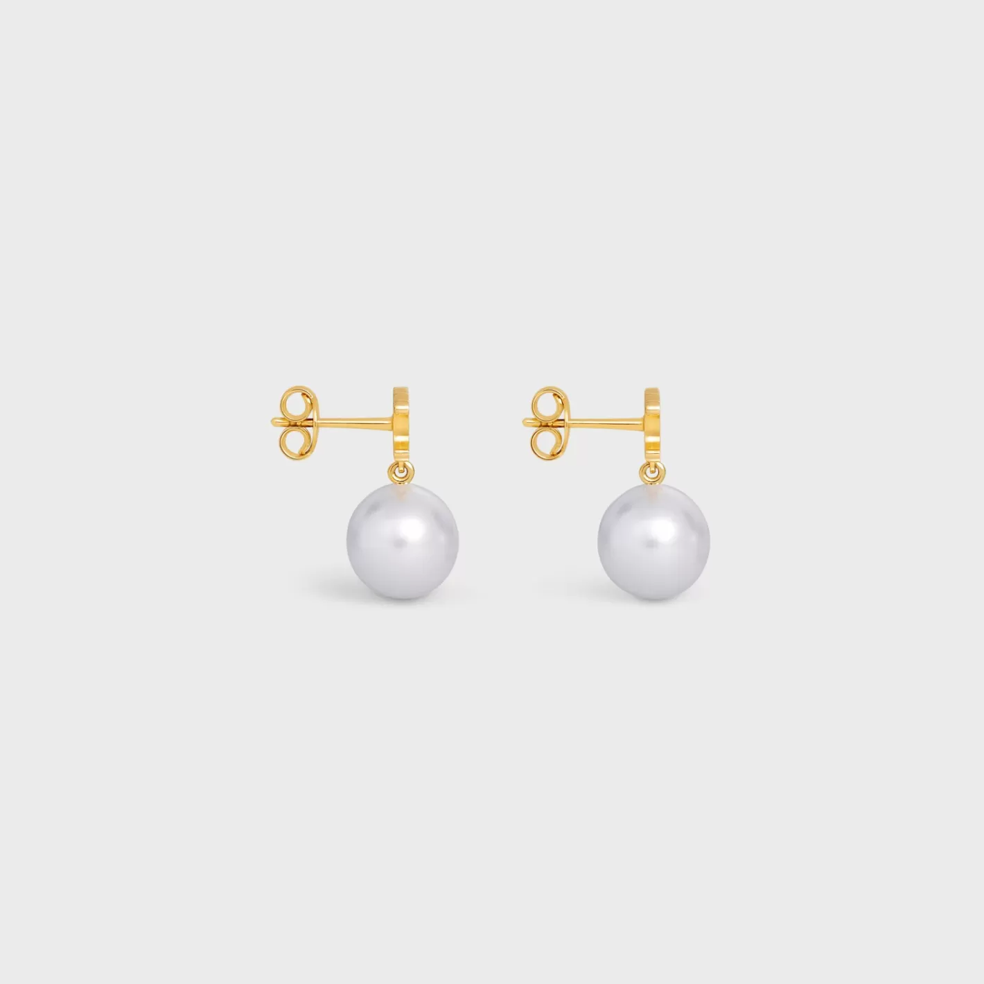 Best CELINE Les Perles Earrings in Brass with Gold Finish and Glass Pearls GOLD/IVORY