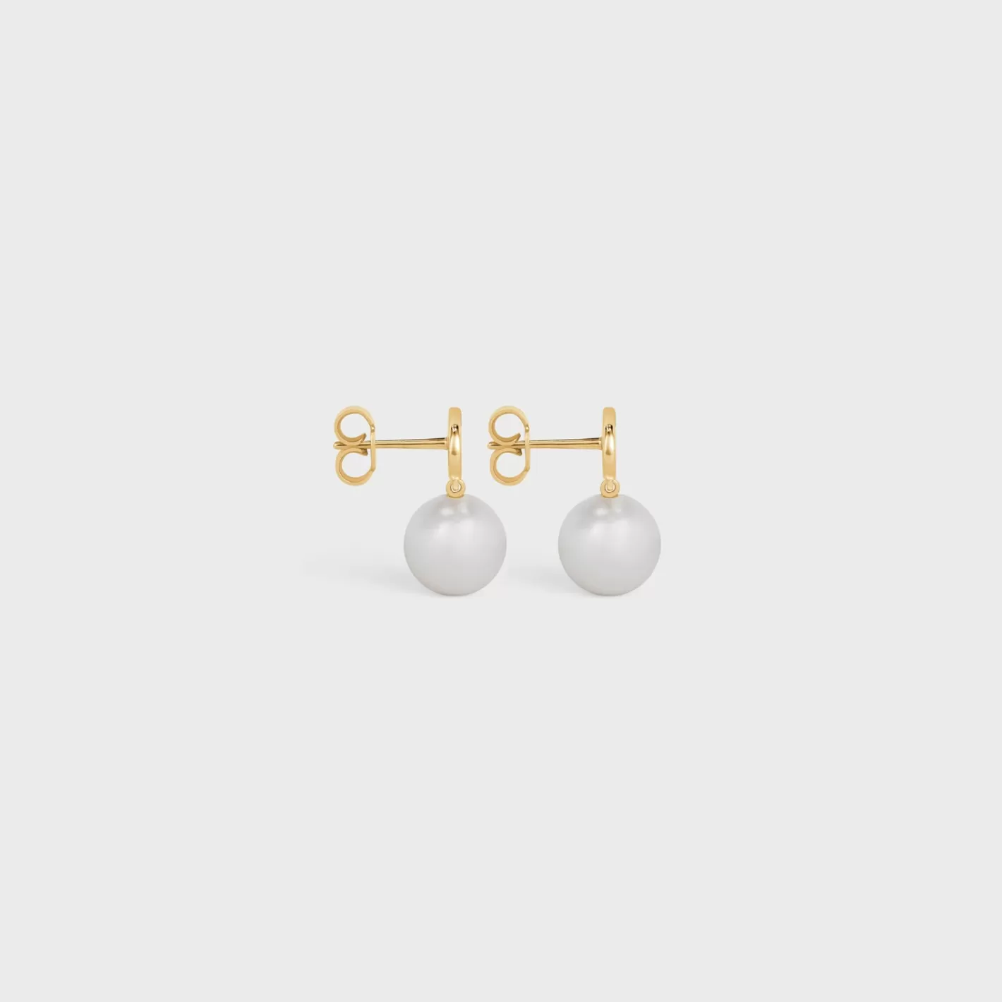 Discount CELINE Les Perles Earrings in Brass with Gold Finish and Glass Pearls GOLD/IVORY