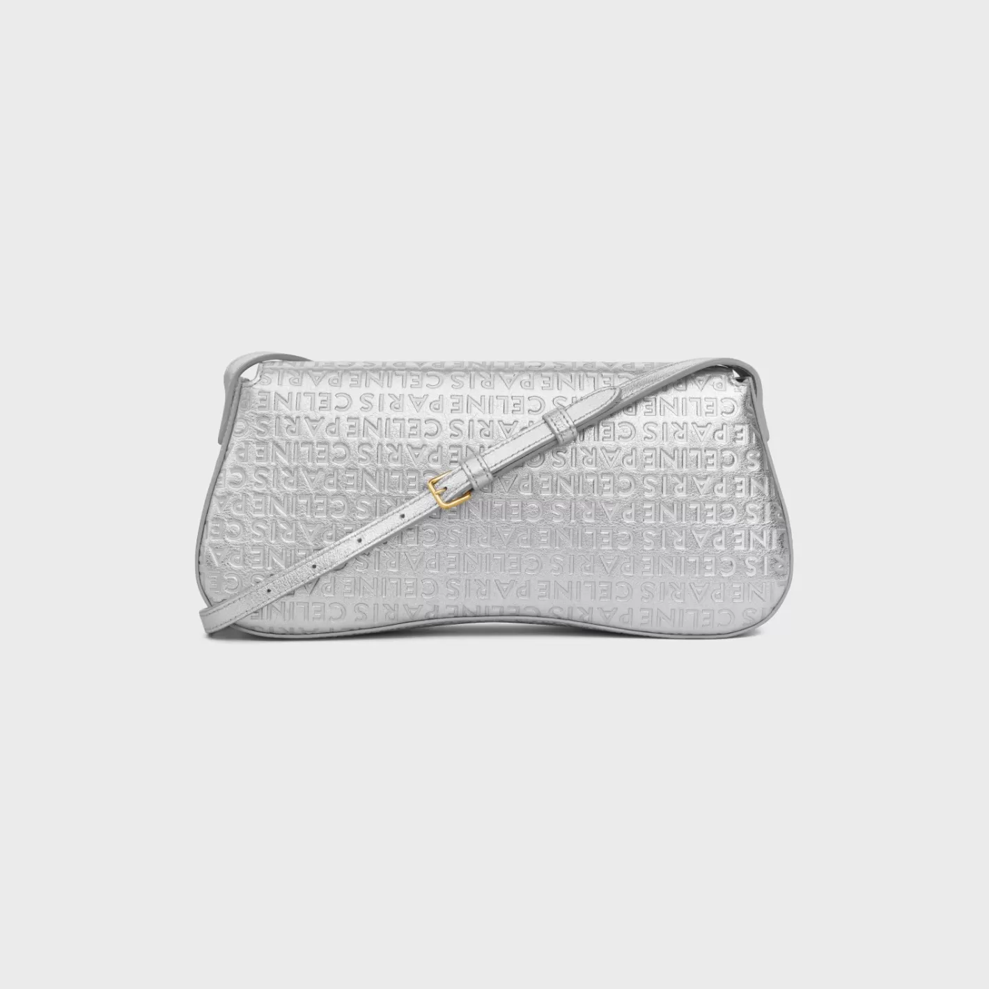 Fashion CELINE MEDIUM LOLA BAG in laminated calfskin with all-over SILVER