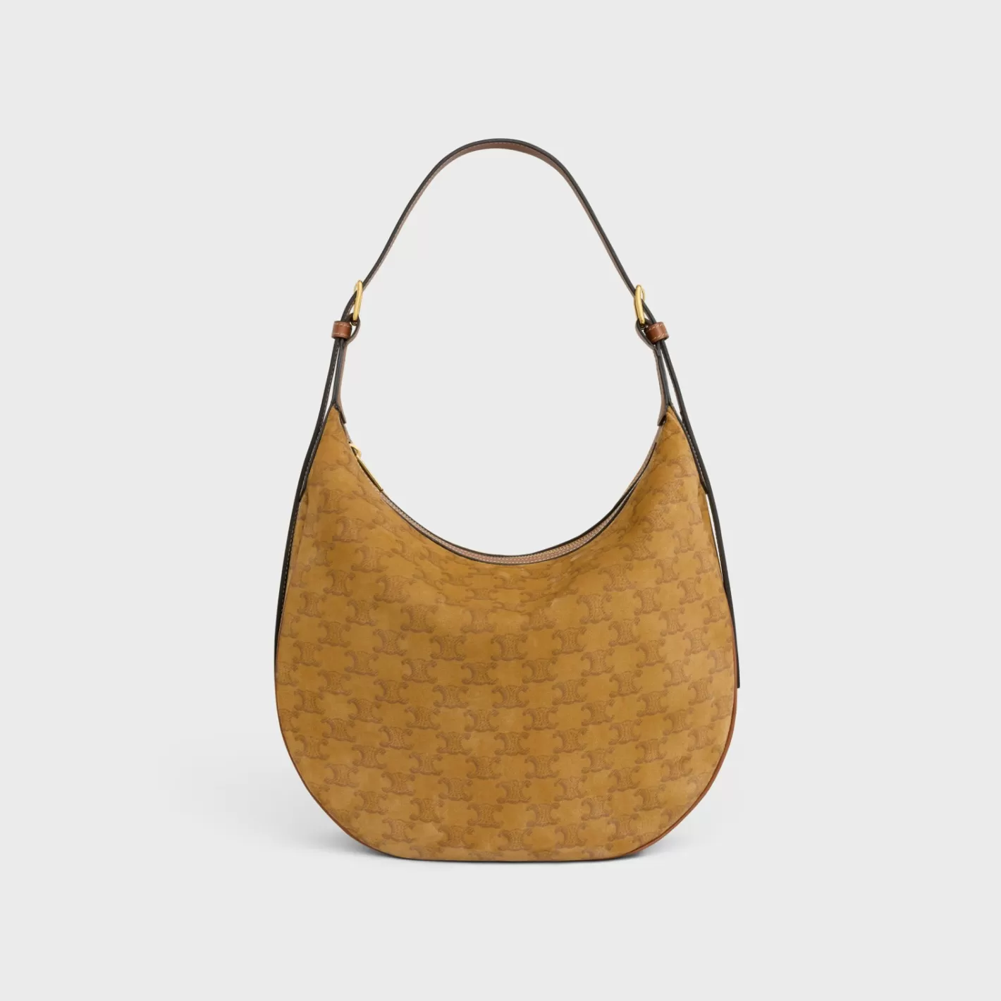 Store CELINE MEDIUM HELOÏSE BAG CUIR TRIOMPHE in SUEDE CALFSKIN WITH TRIOMPHE ALL-OVER BLONDE