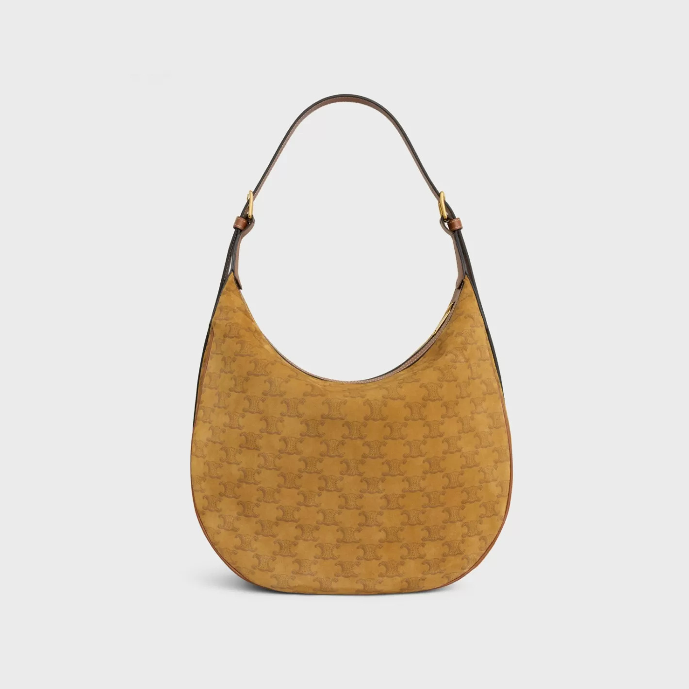 Store CELINE MEDIUM HELOÏSE BAG CUIR TRIOMPHE in SUEDE CALFSKIN WITH TRIOMPHE ALL-OVER BLONDE