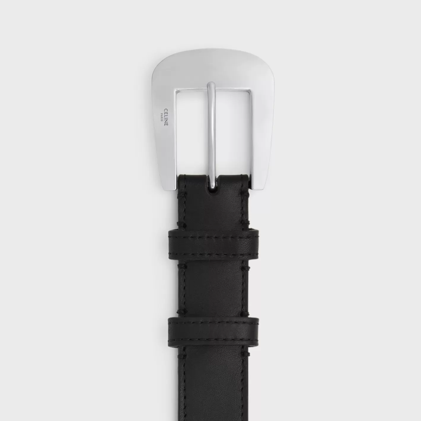 Outlet CELINE Medium Marco Belt in VINTAGE CALFSKIN BLACK