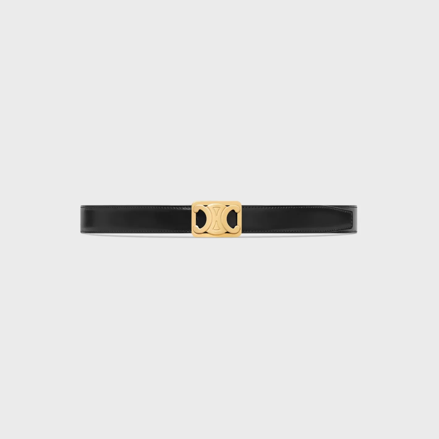 Best Sale CELINE MEDIUM REVERSIBLE FRAMED TRIOMPHE BELT in TAURILLON AND NATURAL CALFSKIN TAN/BLACK